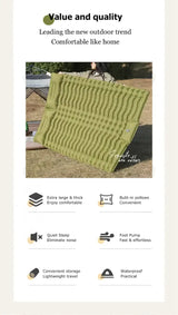 Double Sleep Mattress Self-Inflating  with Pillow Air Bed Camping Equipment  BushLine