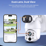 Dual Lens Solar Security Camera WIFI Human Tracking  4K 50X Optical Zoom security systems  