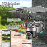 Dual Lens Solar Security Camera WIFI Human Tracking  4K 50X Optical Zoom security systems  