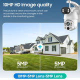 Dual Lens Solar Security Camera WIFI Human Tracking  4K 50X Optical Zoom security systems  