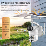 Dual Lens Solar Security Camera WIFI Human Tracking  4K 50X Optical Zoom security systems  