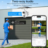 Dual Lens Solar Security Camera WIFI Human Tracking  4K 50X Optical Zoom security systems  