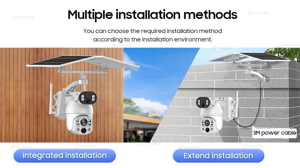 Dual Lens Solar Security Camera WIFI Human Tracking  4K 50X Optical Zoom security systems  