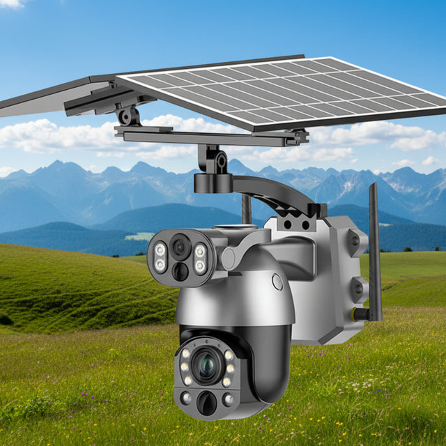 Dual Lens Solar Security Camera WIFI Human Tracking  4K 50X Optical Zoom security systems  