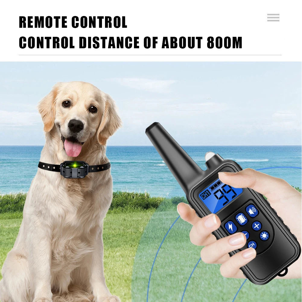 Electric Dog Training Collar Rechargeable Anti Barking Shock Vibration Dog Stuff  