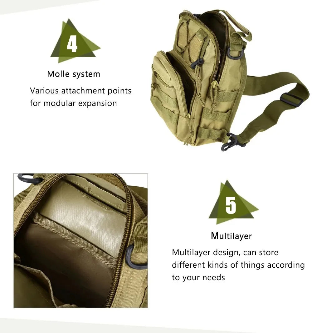 Expandable Molle Adventure Shoulder Sling Chest Pack Bag BackPacks  BushLine