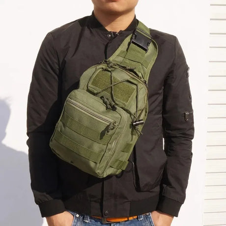 Expandable Molle Adventure Shoulder Sling Chest Pack Bag BackPacks BushLine Army green