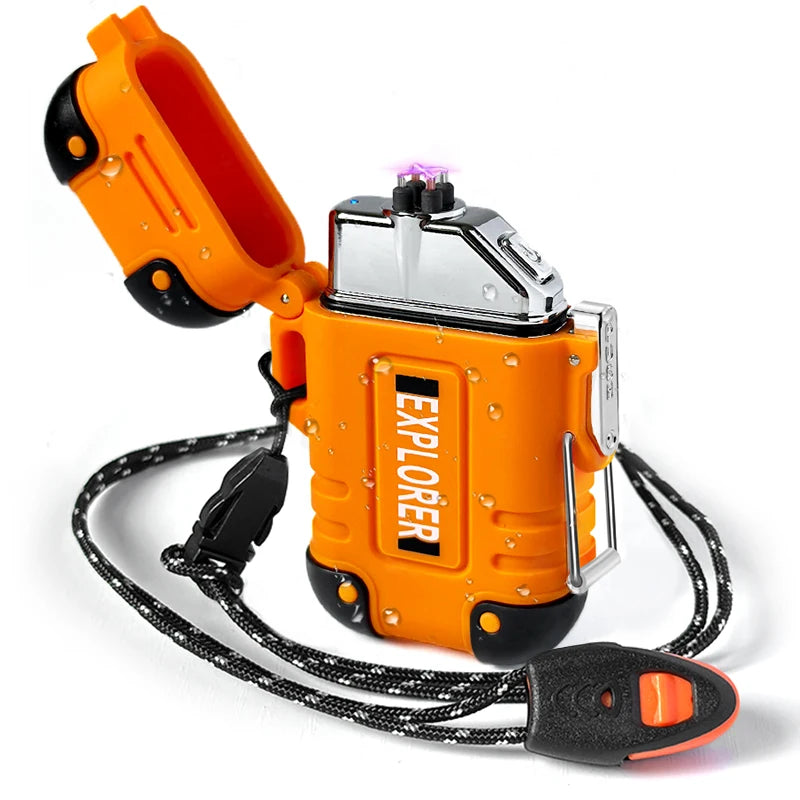 F37 Arc Plasma Waterproof Double Arc Lighter USB Rechargeable electrical supplys  BushLine