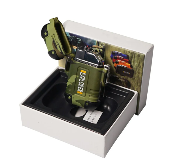 F37 Arc Plasma Waterproof Double Arc Lighter USB Rechargeable electrical supplys  BushLine