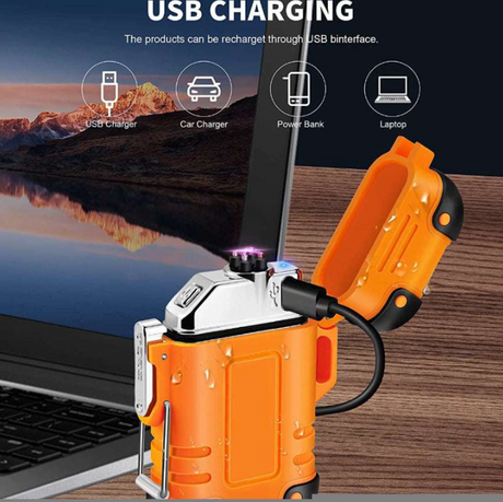 F37 Arc Plasma Waterproof Double Arc Lighter USB Rechargeable electrical supplys  BushLine