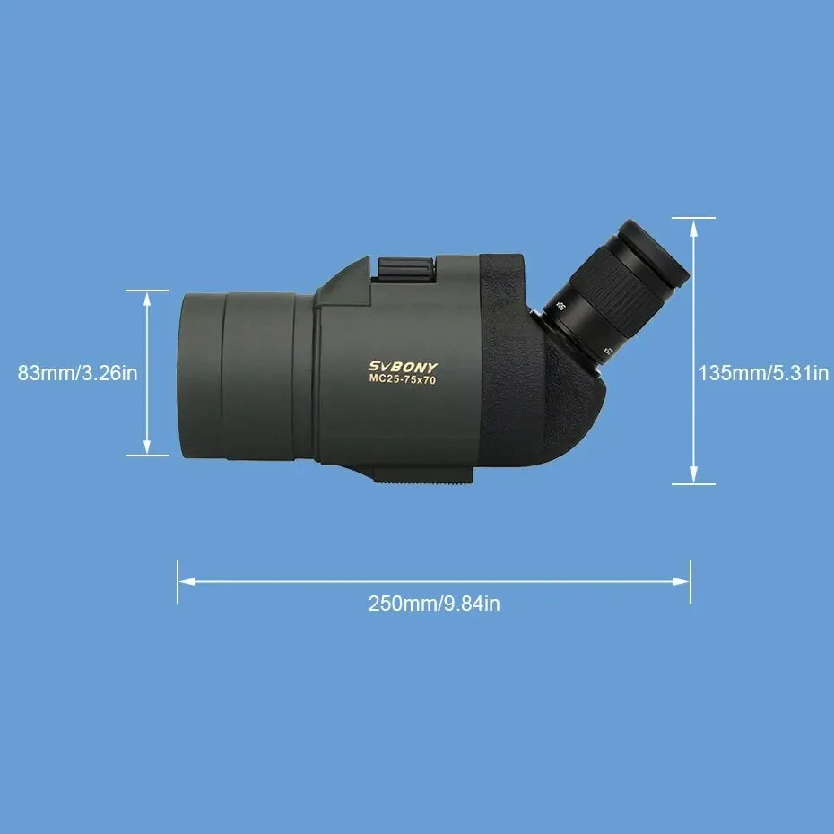 F9334G Spotting Scope 25-75x70 Powerful Monocular with Tripod Optics  BushLine