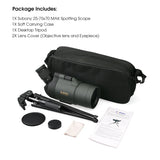 F9334G Spotting Scope 25-75x70 Powerful Monocular with Tripod Optics  BushLine