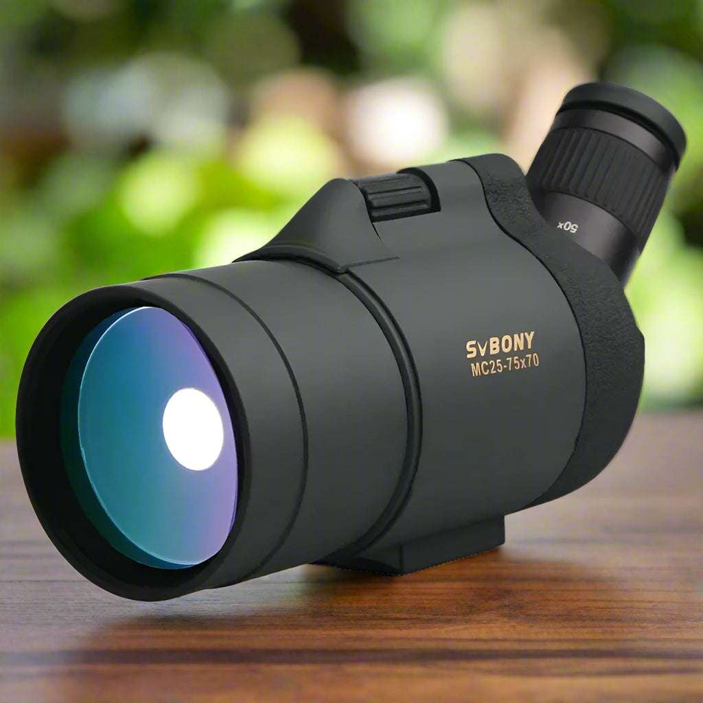 F9334G Spotting Scope 25-75x70 Powerful Monocular with Tripod Optics BushLine Green & Black F9334G
