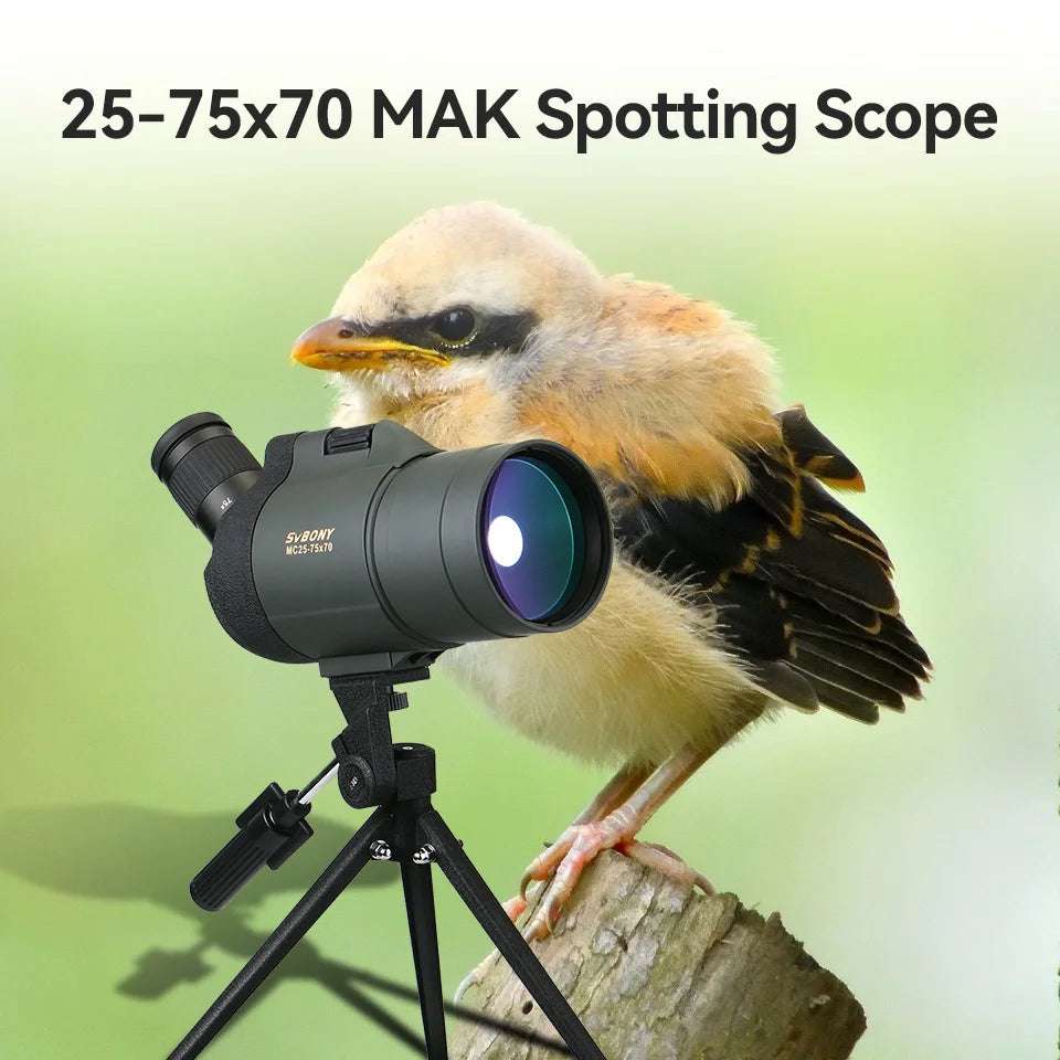 F9334G Spotting Scope 25-75x70 Powerful Monocular with Tripod Optics  BushLine