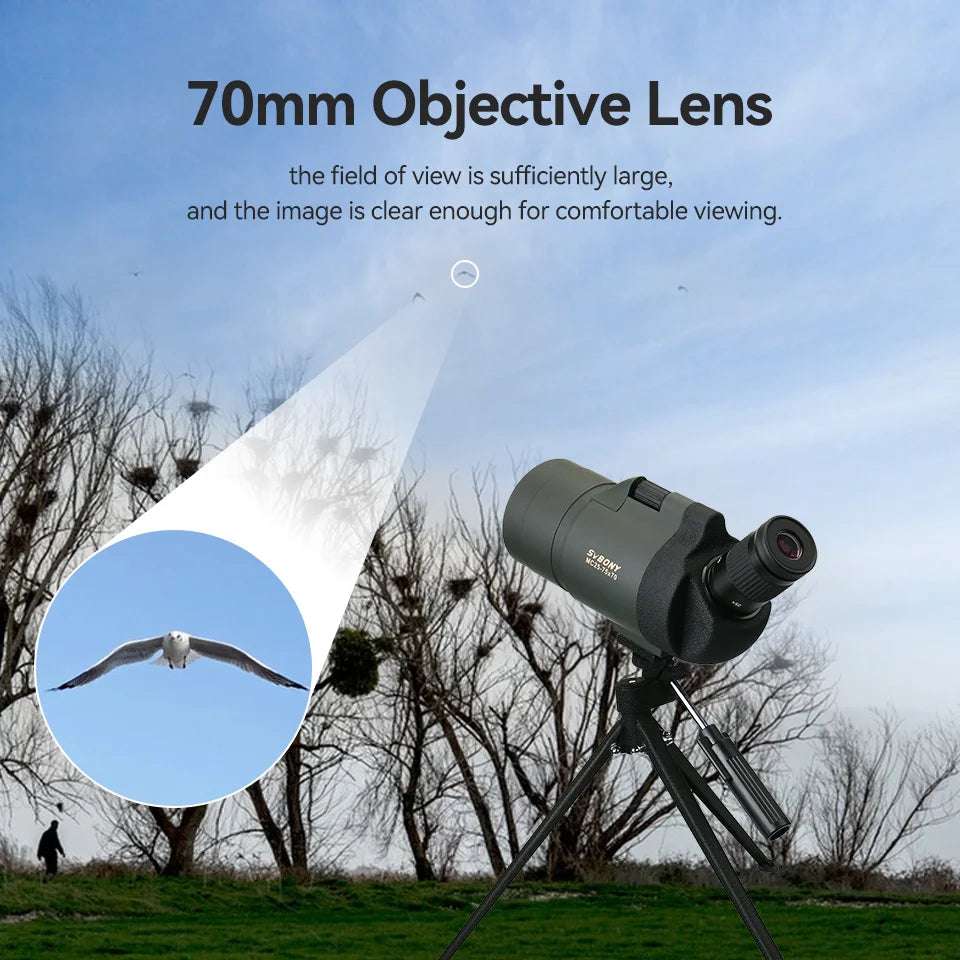 F9334G Spotting Scope 25-75x70 Powerful Monocular with Tripod Optics  BushLine
