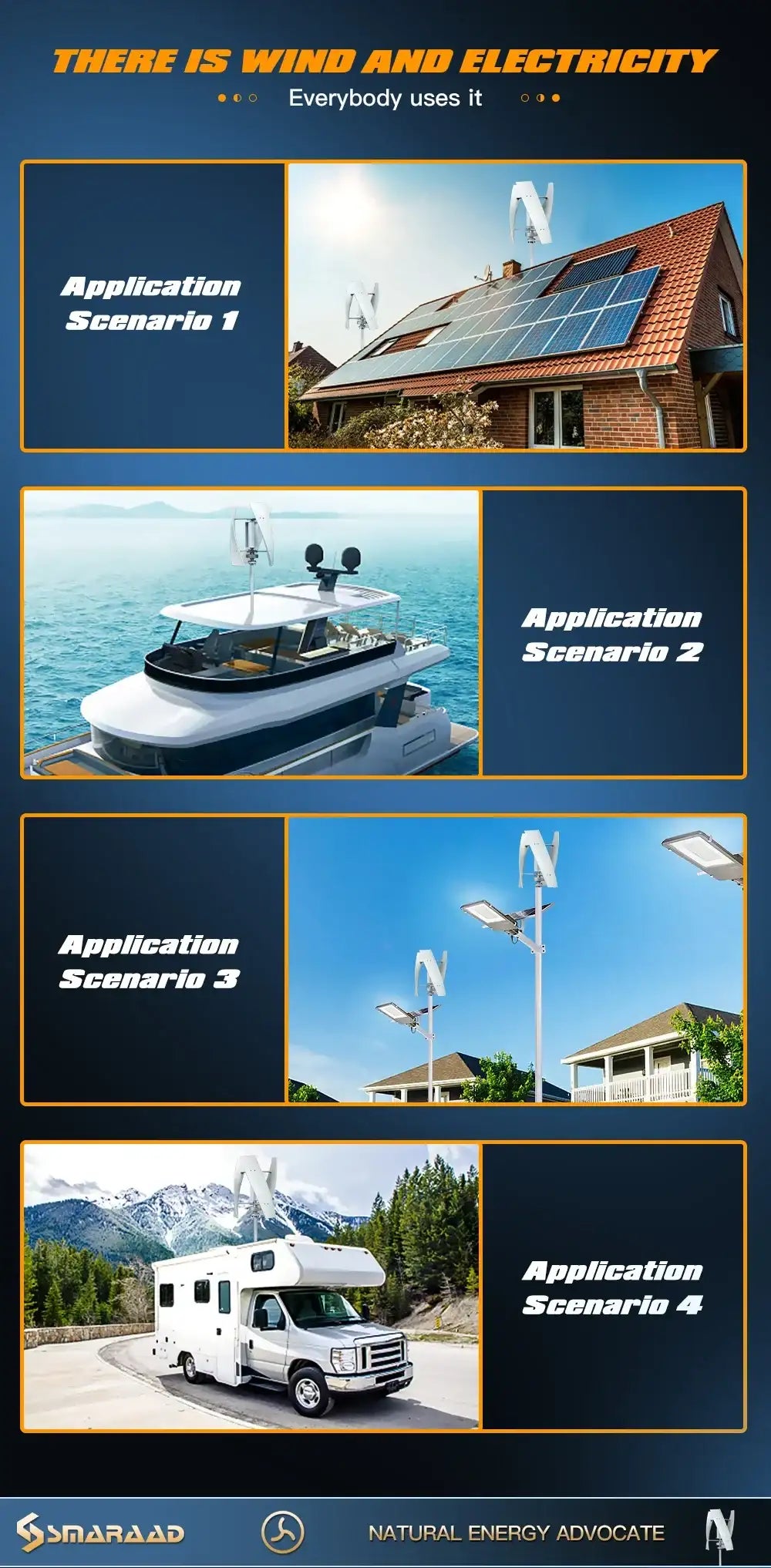 FH-3000watt 3Kw Vertical Wind Turbine 12V 24V 48V Three Blade Wind Power Vertical  BushLine