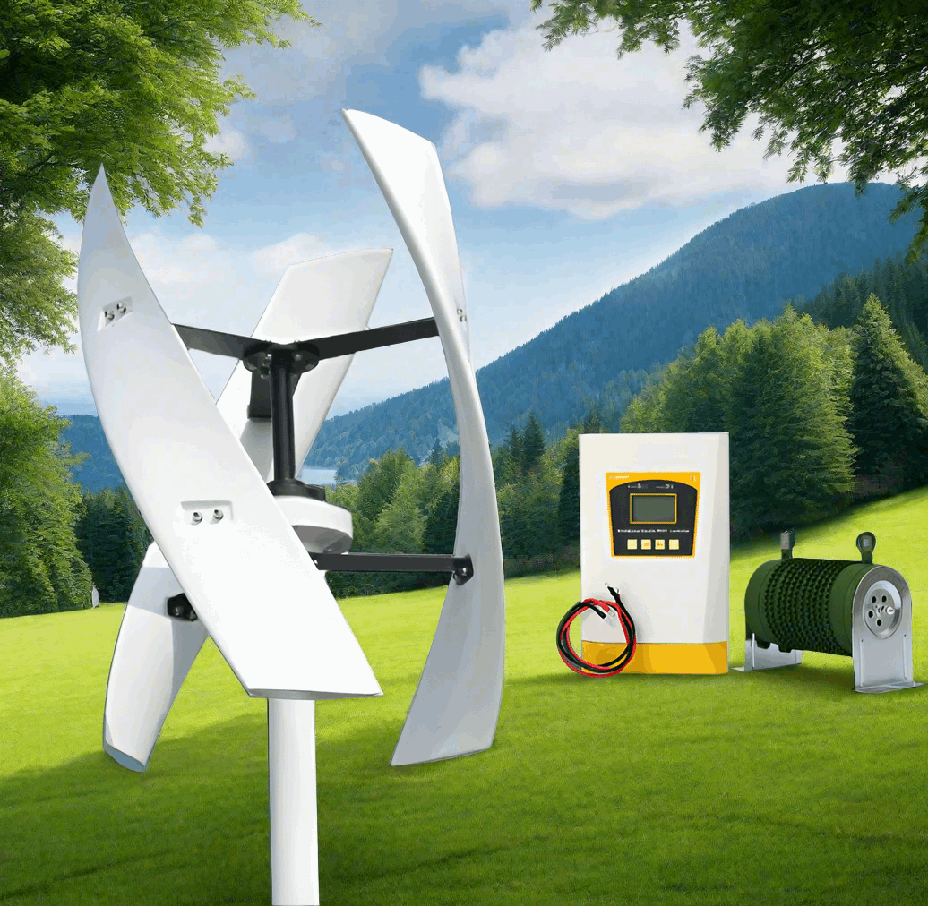 FX series 1Kw, 3Kw & 6Kw Vertical Axis Wind Turbines Wind Power Vertical BushLine Turbine & Controller 1000W 12V|White