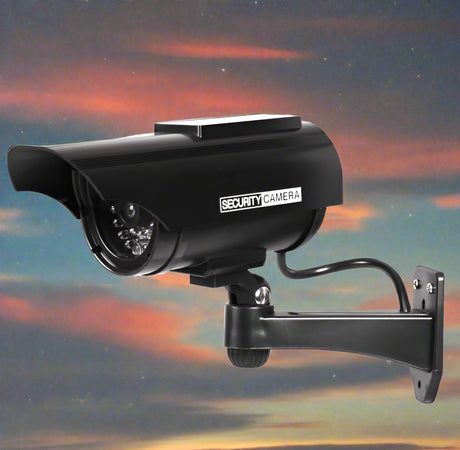 Fake CCTV Camera Solar Powered security systems BushLine Black