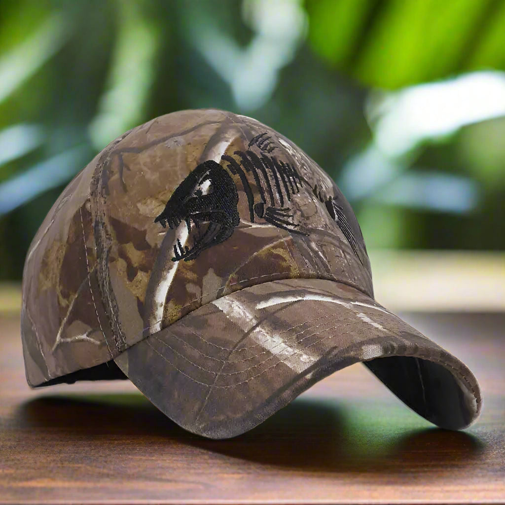 Fish Bone Camo Fishing Caps Cotton Jungle Hat Unisex caps  BushLine