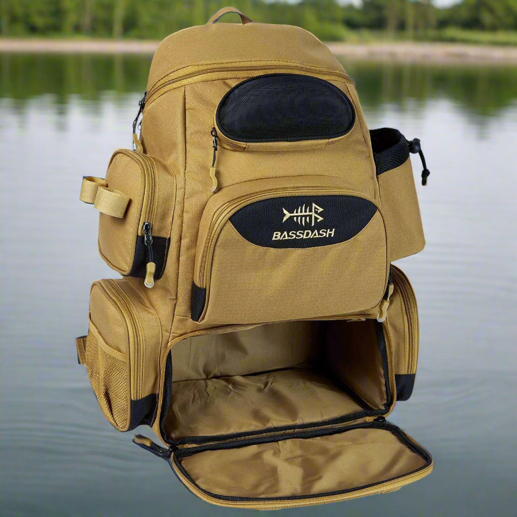 Fishing Tackle Backpack Multifunctional BackPacks BushLine Khaki