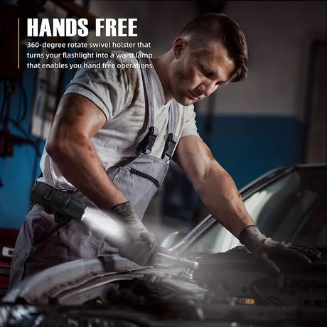 Flashlight Pouch 360 Degree Belt Clip Torch Holder Helmet & Pack Accessories  