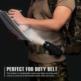 Flashlight Pouch 360 Degree Belt Clip Torch Holder Helmet & Pack Accessories  BushLine