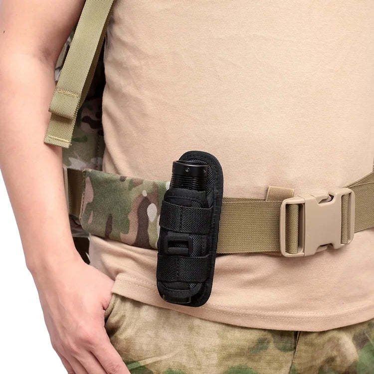 Flashlight Pouch 360 Degree Belt Clip Torch Holder Helmet & Pack Accessories  BushLine