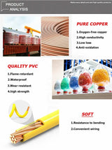 Flexible Copper Wire  Electric Power Cable 10 - 20 AWG electrical supplys  