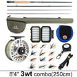 Complete 3wt combo laid out, rod length 2.5m, with bag, reel and flies