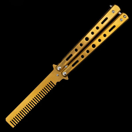 Foldable Stainless Steel Butterfly Comb Cool Stuff BushLine GJ17-Gold