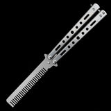 Foldable Stainless Steel Butterfly Comb Cool Stuff BushLine GJ17-White