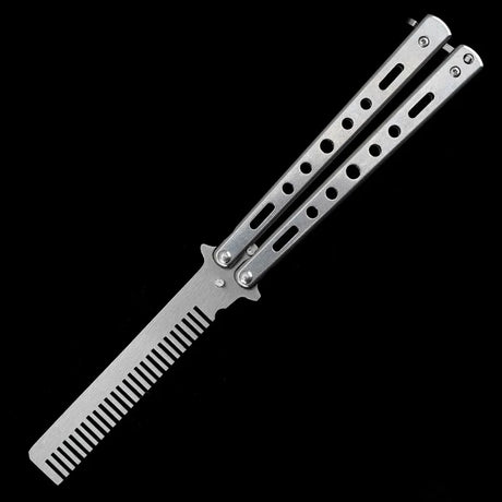Foldable Stainless Steel Butterfly Comb Cool Stuff BushLine GJ17-White