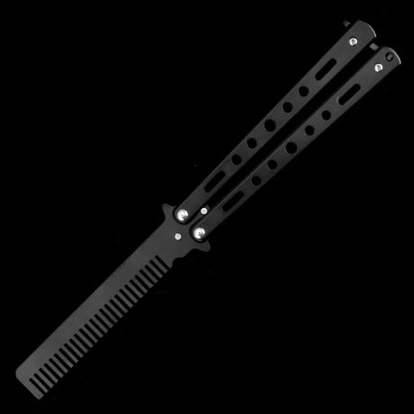 Foldable Stainless Steel Butterfly Comb Cool Stuff BushLine GJ17-Black