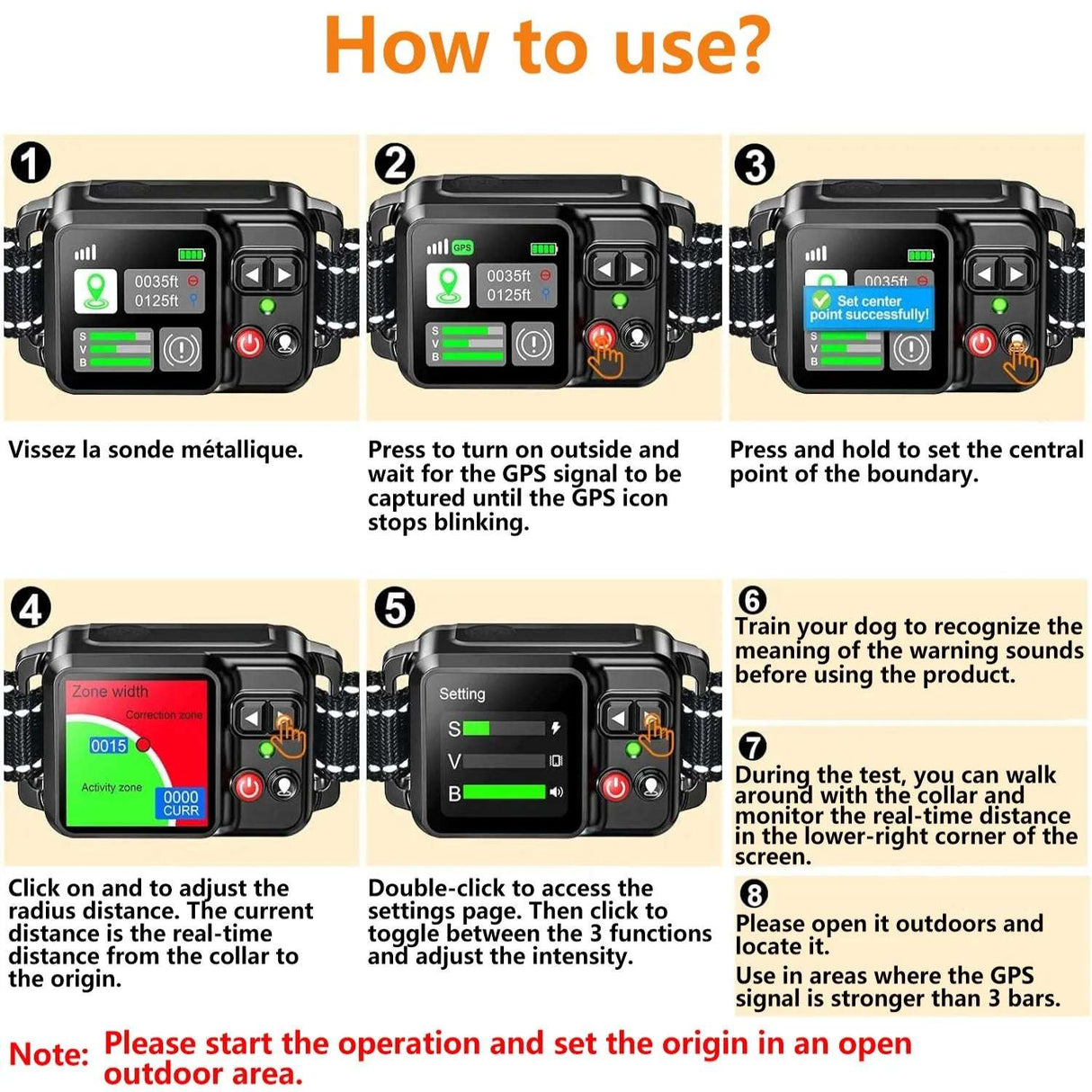 GPS Collar Wireless Dog Fencing Range 5-100mtrs Dog Stuff  