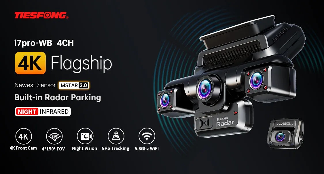 GPS Radar Dash Cam 360° 24H Parking Monitor Smart Technology  