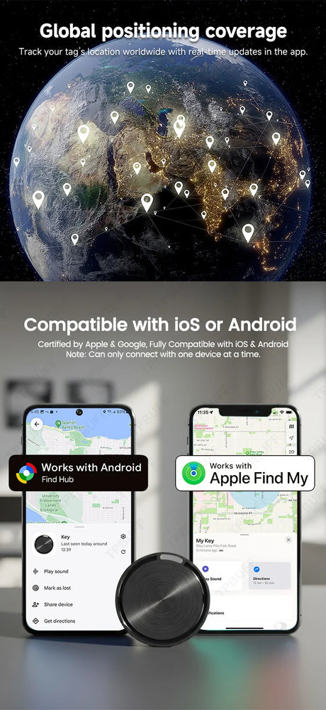 GPS Tracker Bluetooth Apple Android Compatible Security & Safety  