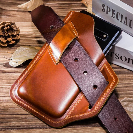 Genuine Leather Belt Phone Holster phone stuff  BushLine