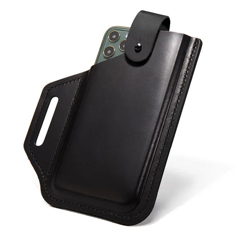 Genuine Leather Belt Phone Holster phone stuff BushLine Black S25-S20 Ultra