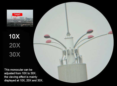 Glove Box Ready 10-30x50 Monocular IPX7 Optics  