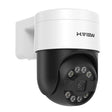 Angled product shot of the white and black camera on its wall bracket