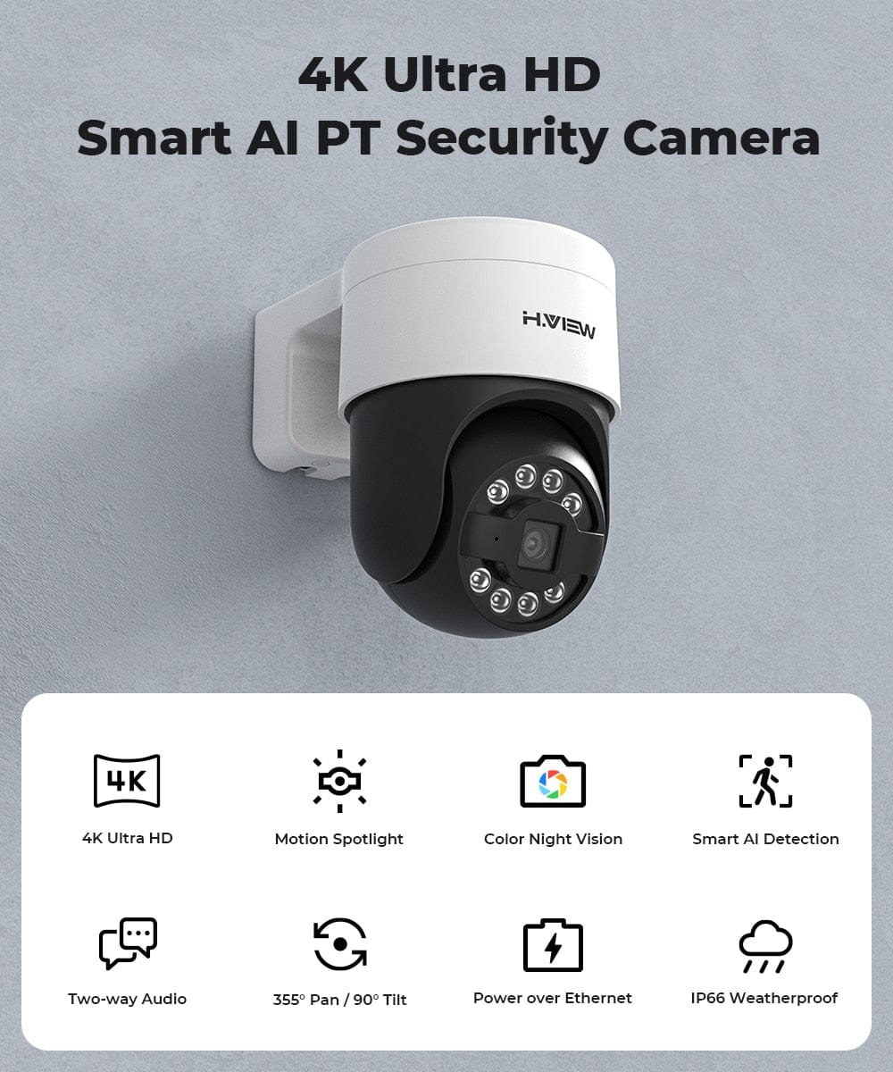 H.View Security AI Human Detection Camera Security Cameras  BushLine