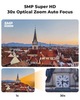 H.view 5MP 30X PoE PTZ Security Camera, Human Detection Security Cameras  