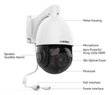 H.view 5MP 30X PoE PTZ Security Camera, Human Detection Security Cameras  BushLine