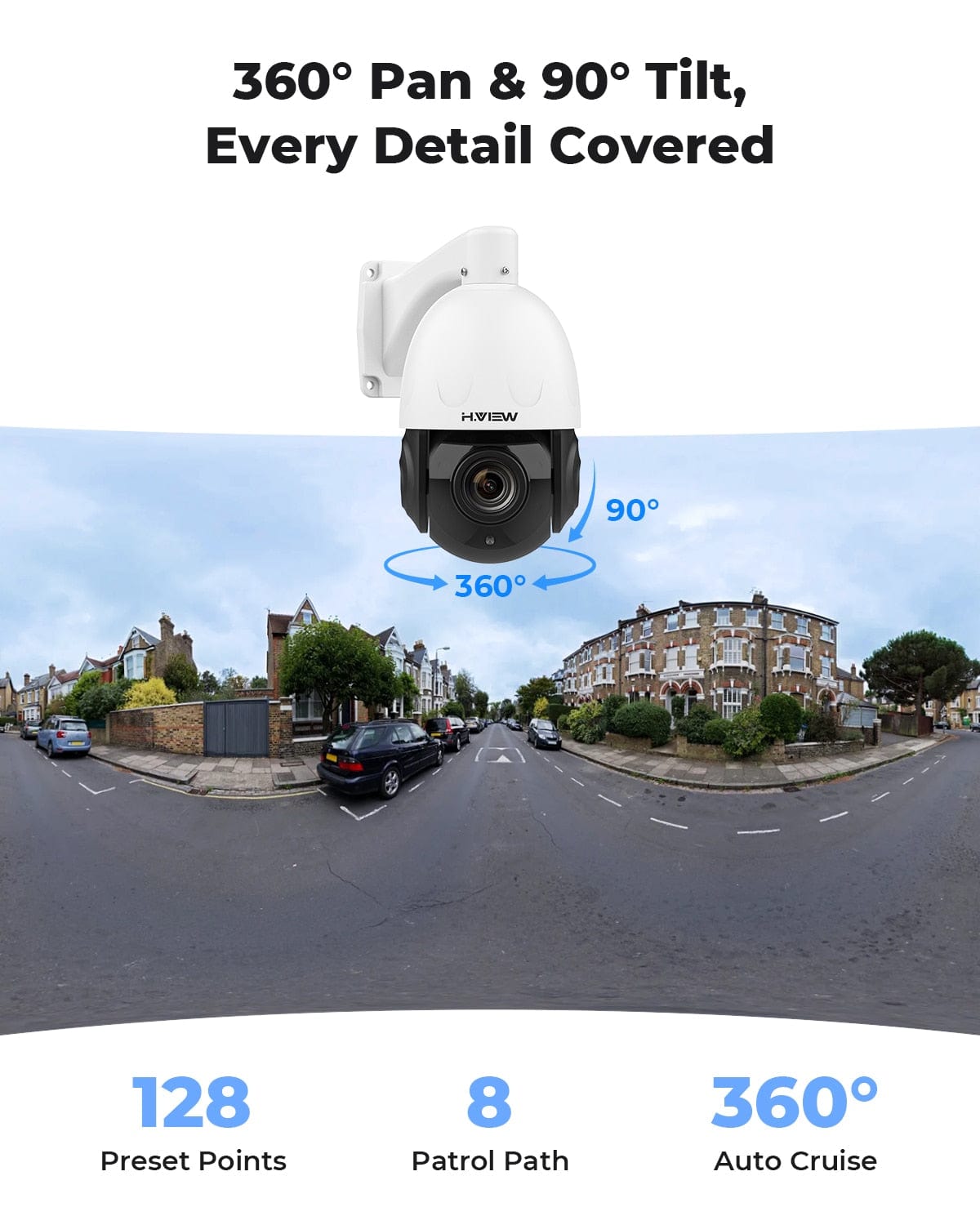 H.view 5MP 30X PoE PTZ Security Camera, Human Detection Security Cameras  BushLine
