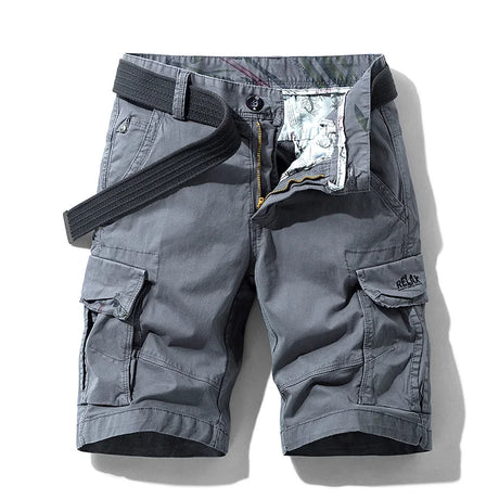Rugged Men's Cotton Dress Casual Cargo Shorts Cargo Pants BushLine Gray02 29-50-55KG 