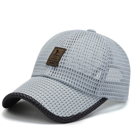 Summer Women Men Mesh Baseball Cap hats BushLine Light Grey Cap 1  