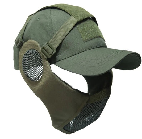 Tactical Foldable Mesh Mask with Cap tactical caps BushLine GREEN  