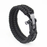 Adjustable Paracord Survival Wristband 23cm army surplus BushLine Black 23cm 