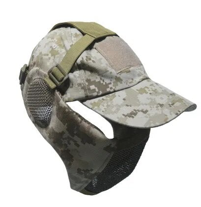 Tactical Foldable Mesh Mask with Cap tactical caps BushLine Desert  