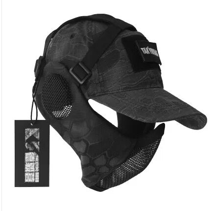 Tactical Foldable Mesh Mask with Cap tactical caps BushLine Camouflage  